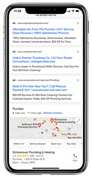 Smart Phone w/ Google Search Ads